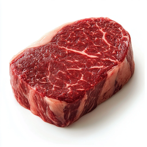 厚切牛排纯色背景展示