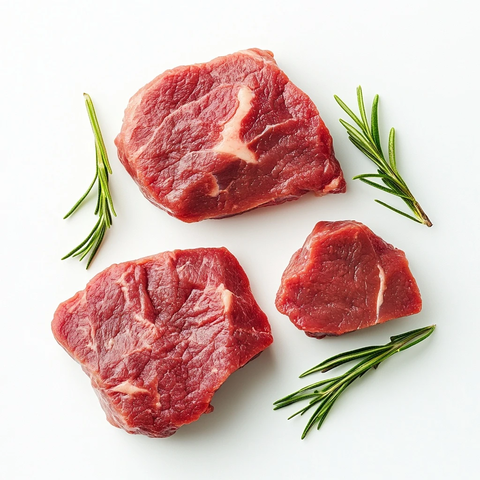 牛肉猪肉顶视图