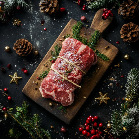 圣诞香料肉木板摆盘