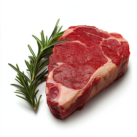 新鲜牛排纯白背景