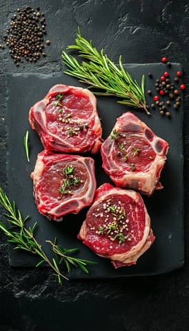 牛肉香料黑背景