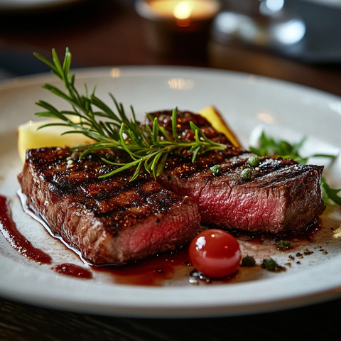 美味牛排精致摆盘