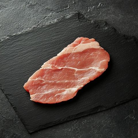 生猪肉片摆放木板