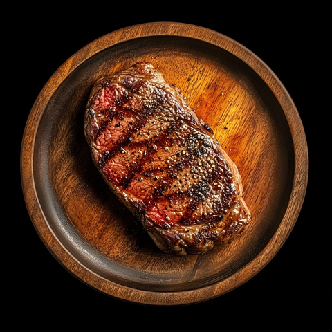 牛排木板黑色背景