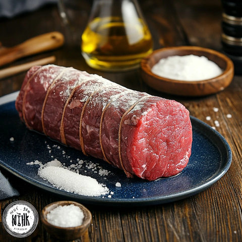 生牛肉卷配面粉盐油