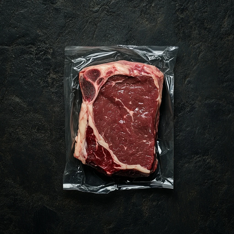 生牛肉片包裹塑料膜