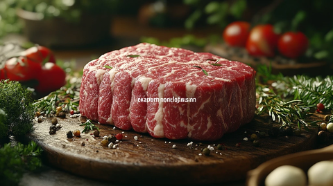 生牛肉精细摆盘展示