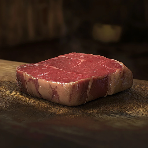 生牛肉片侧面近距离拍摄