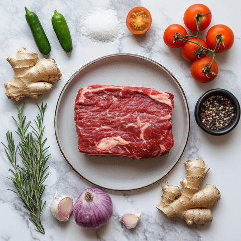 牛肉与香料食材组合