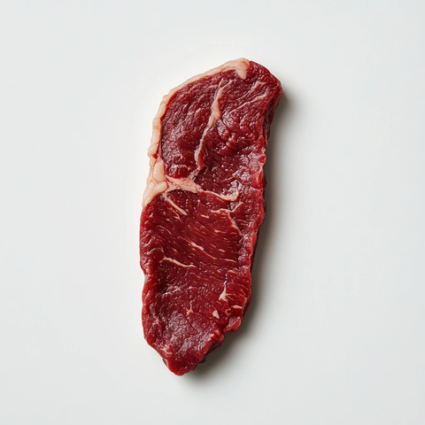 生牛里脊肉片白色背景