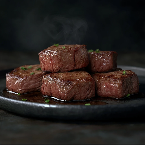 烹制牛肉块前视图摄影