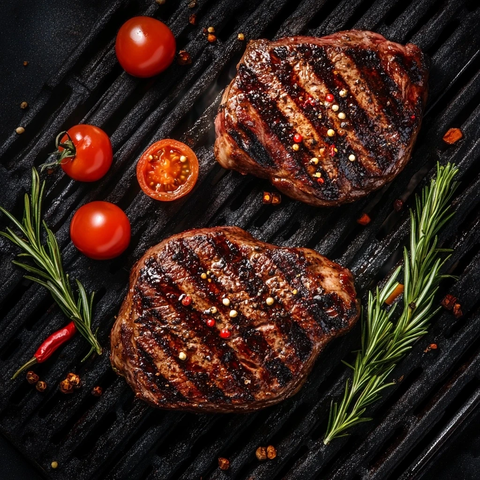 烤肉牛排烧烤特写