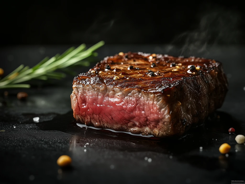 牛排镜面艺术摆盘