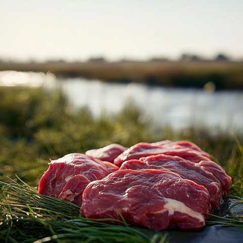 草原肉食与水岸风光