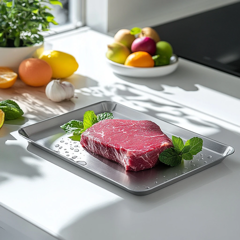 银盘牛肉与薄荷叶