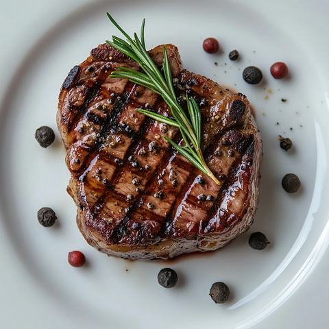烤牛排配迷迭香胡椒