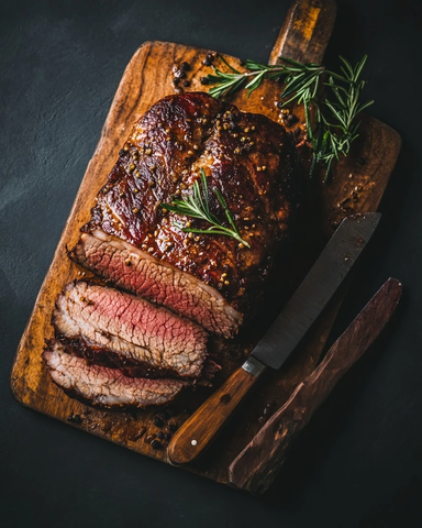 烟熏牛腱切片木板展示