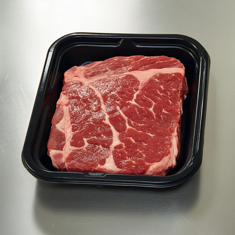 新鲜生肉黑色托盘展示