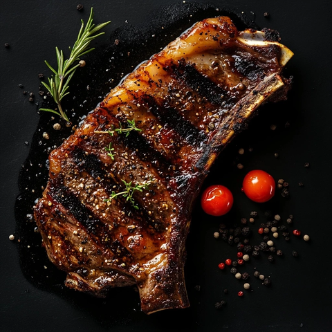 牛排烧烤特写现代餐桌布置