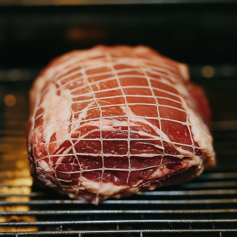 带网状包裹的生猪肉肩