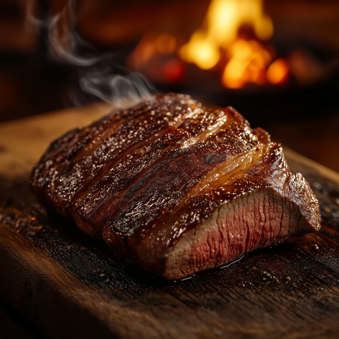 炭烤皮坎哈牛排木板盛装