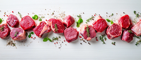 牛肉猪肉排排列拍摄