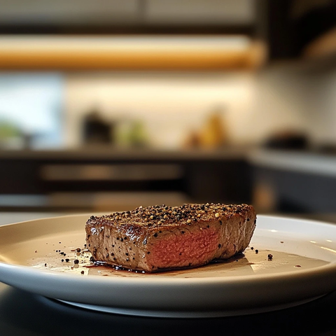 黑胡椒牛排与简约厨房