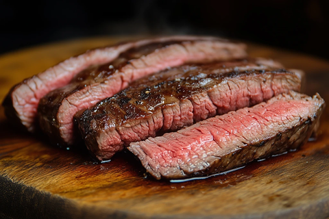 和牛臀腰肉盖切片烤制