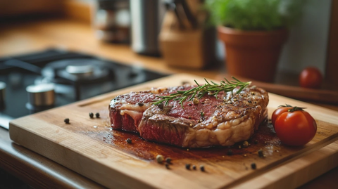 牛排厨房餐桌背景虚化