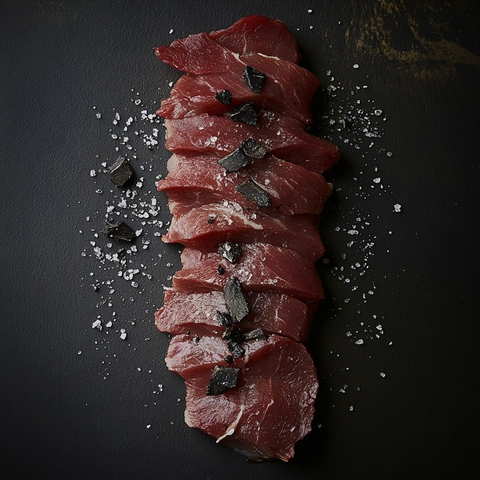 薄切牛肉片配黑松露烟盐