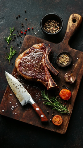 牛排刀具调味板面展示