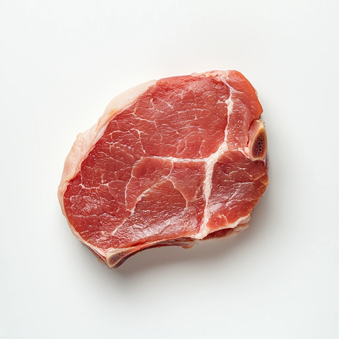 新鲜猪肉顶部视角