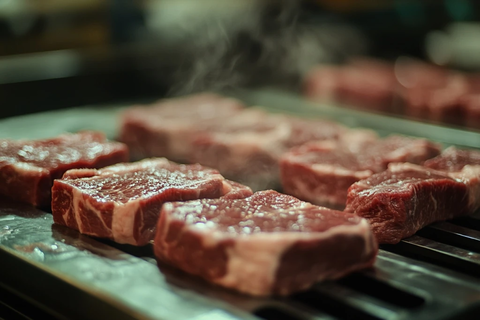 牛肉制品生产线特写