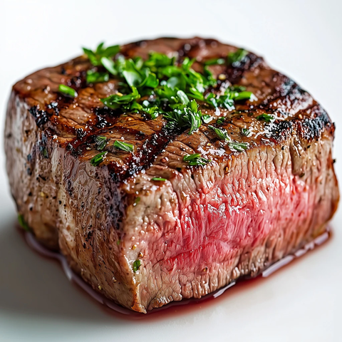 完美牛排配香草装饰