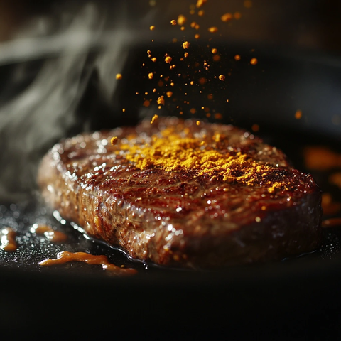牛肉在热锅上慢动作特写
