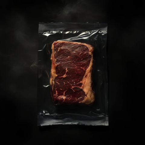 真空密封烟熏牛排特写