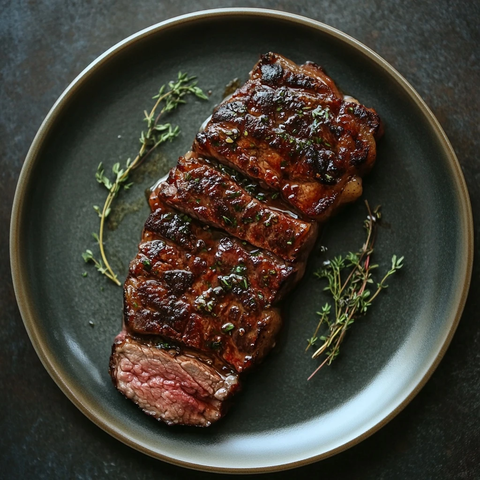 牛排透明通道俯视图