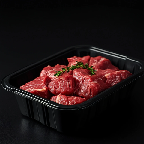 黑色容器新鲜肉