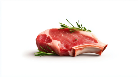 新鲜带骨羊排静物摄影