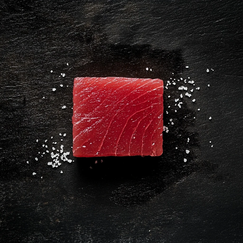 低脂金枪鱼块黑背景