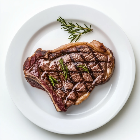 白色盘子上的牛排