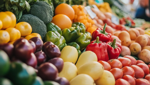 彩色蔬菜水果农贸市场细节