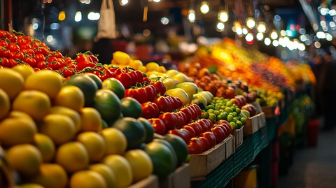 果蔬摊位市场展示