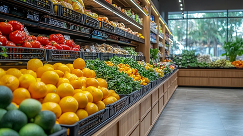 整洁超市内部布局展示