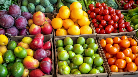 超市水果蔬菜陈列区