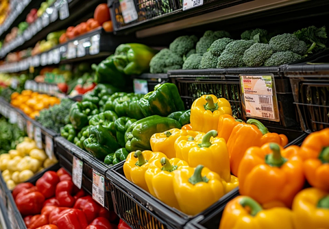 新鲜蔬菜水果超市货架