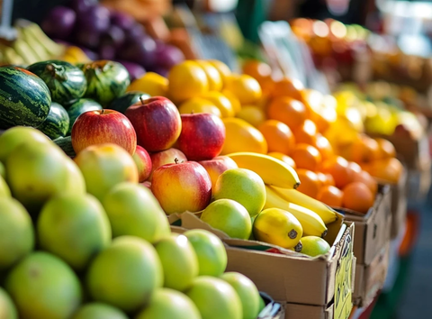 水果蔬菜摊位展示