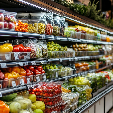 超市果蔬区货架陈列