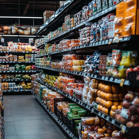 超市物价飞涨购物车满满