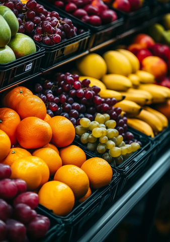 水果展示架色彩缤纷